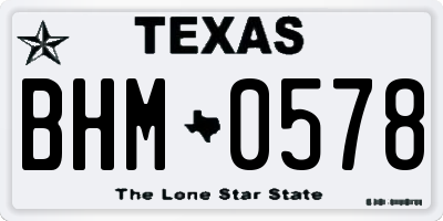 TX license plate BHM0578