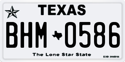 TX license plate BHM0586