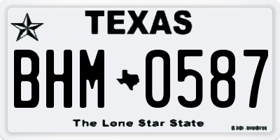 TX license plate BHM0587
