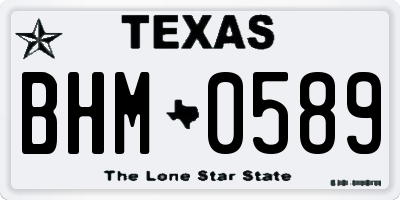 TX license plate BHM0589