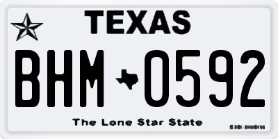TX license plate BHM0592
