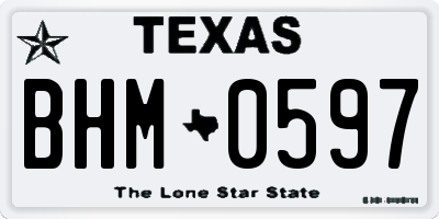 TX license plate BHM0597