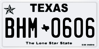 TX license plate BHM0606