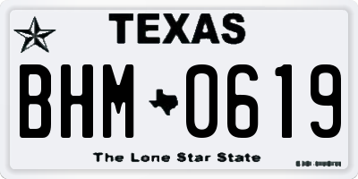 TX license plate BHM0619
