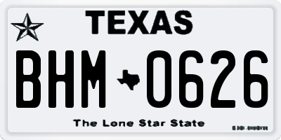 TX license plate BHM0626