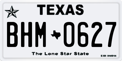 TX license plate BHM0627