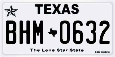 TX license plate BHM0632