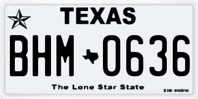 TX license plate BHM0636