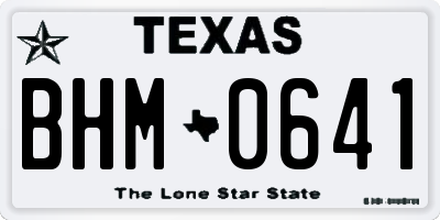 TX license plate BHM0641