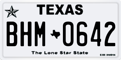 TX license plate BHM0642
