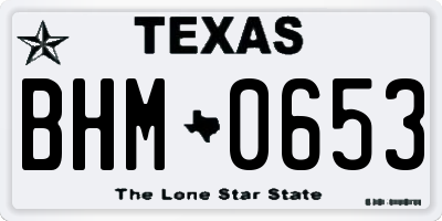 TX license plate BHM0653