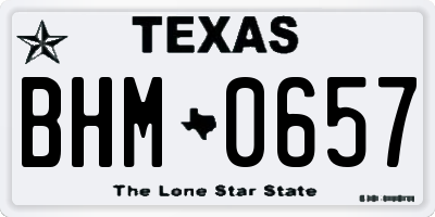 TX license plate BHM0657