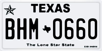 TX license plate BHM0660