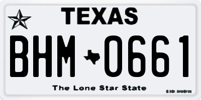 TX license plate BHM0661