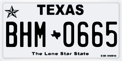 TX license plate BHM0665