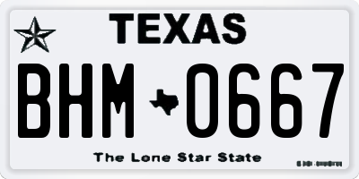 TX license plate BHM0667