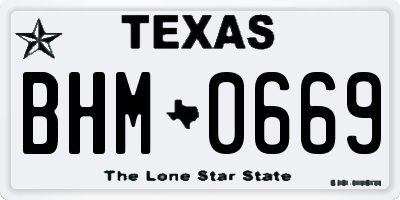 TX license plate BHM0669