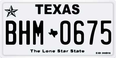 TX license plate BHM0675