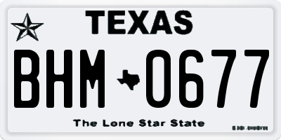 TX license plate BHM0677