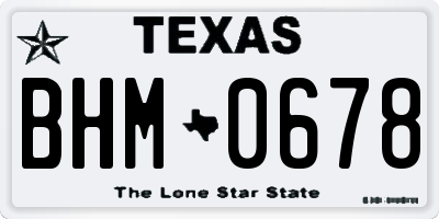 TX license plate BHM0678