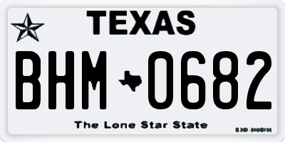TX license plate BHM0682