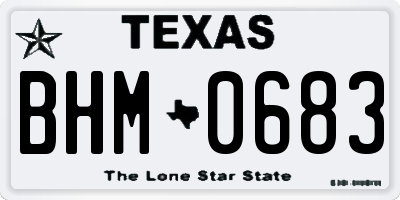 TX license plate BHM0683