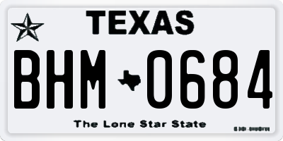 TX license plate BHM0684