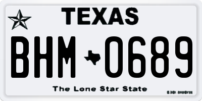 TX license plate BHM0689