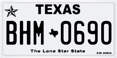 TX license plate BHM0690