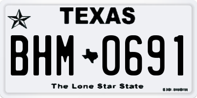 TX license plate BHM0691