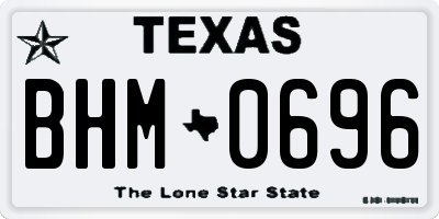 TX license plate BHM0696