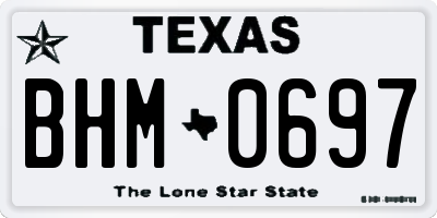 TX license plate BHM0697