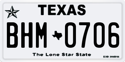 TX license plate BHM0706