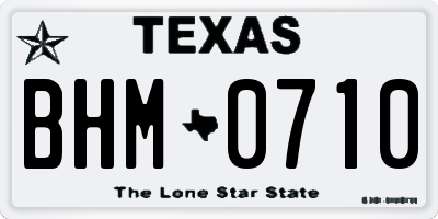TX license plate BHM0710