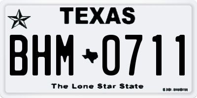 TX license plate BHM0711
