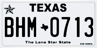 TX license plate BHM0713