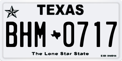 TX license plate BHM0717