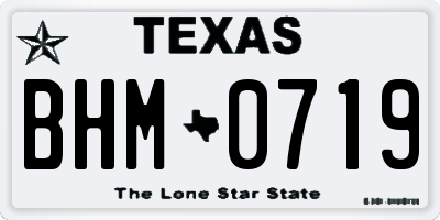 TX license plate BHM0719