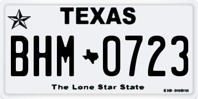 TX license plate BHM0723