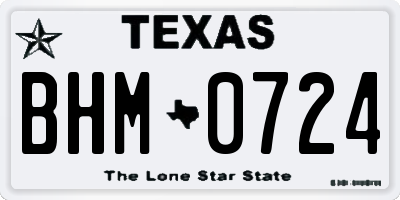 TX license plate BHM0724