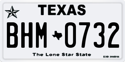 TX license plate BHM0732