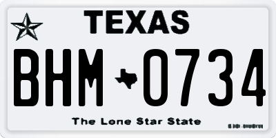 TX license plate BHM0734