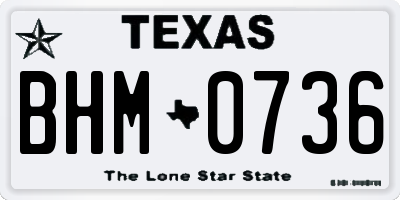 TX license plate BHM0736