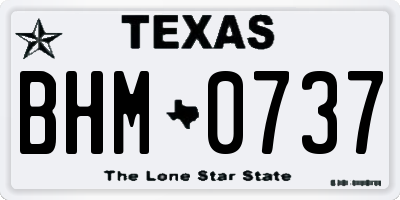 TX license plate BHM0737