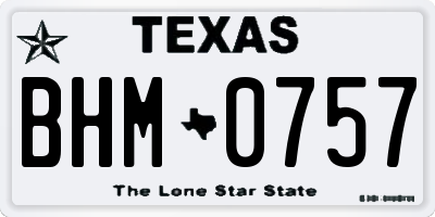 TX license plate BHM0757