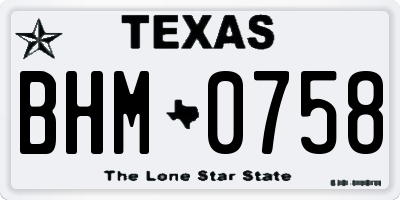 TX license plate BHM0758
