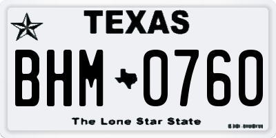 TX license plate BHM0760