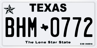 TX license plate BHM0772
