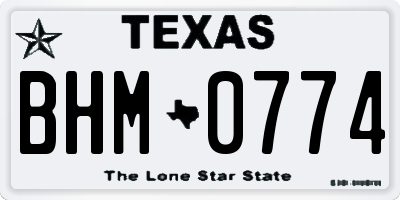 TX license plate BHM0774