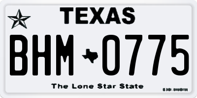 TX license plate BHM0775